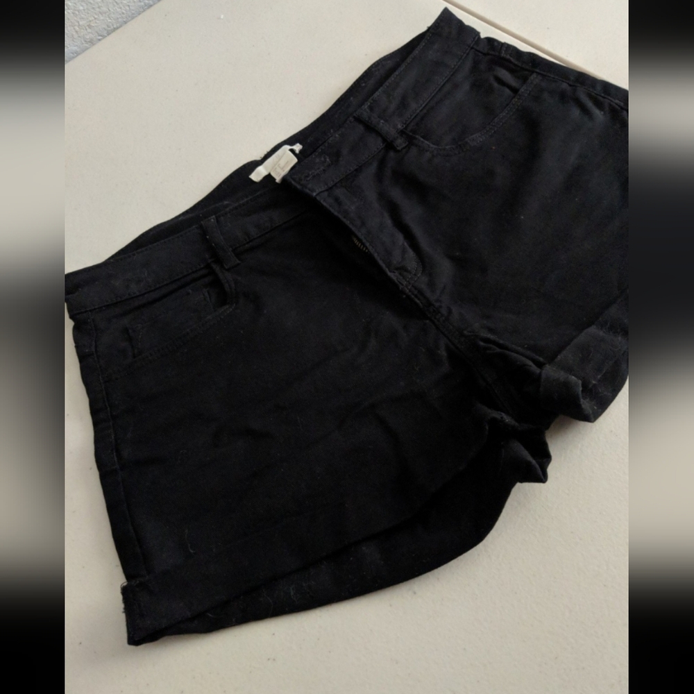 Women's Retro Black Denim Shorts Festival Party Costume Goth Dark Academia